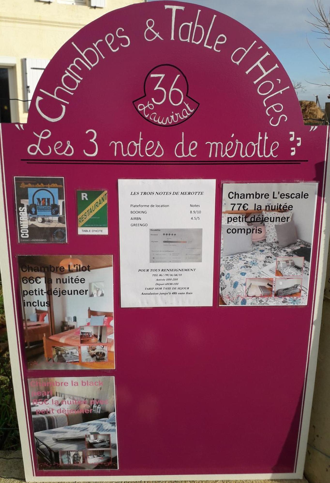 Les 3 Notes De Merotte Coutras Eksteriør billede